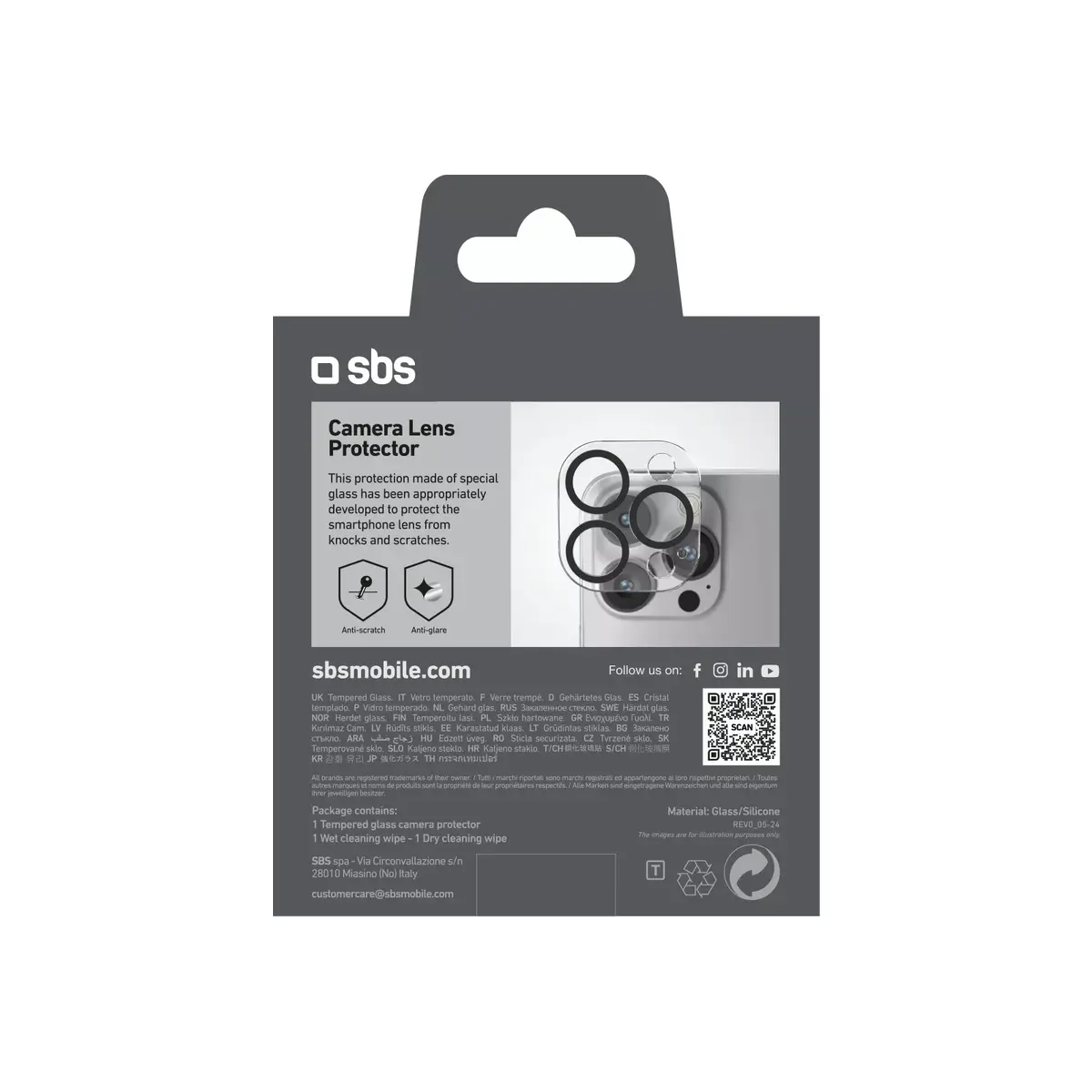Screen and Camera Lens Protector SBS TECAMGLIP16PK Photo 3