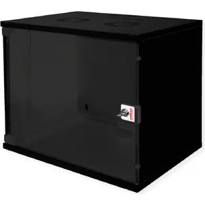 Wall-mount network cabinet ROLINE 9 HE, 19", 540x400 mm, basic kit, black