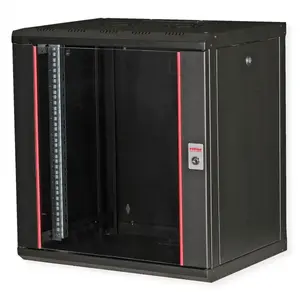 Wall-mounted 19-inch rack ROLINE Pro 12U, 600x450 mm, black, key lock, IP20