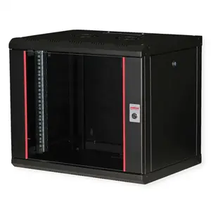 ROLINE настенный 19" серверный шкаф Pro 9U, 450x600 ШxГ, чёрный, с ключевым замком, IP20