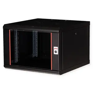 Настенный 19" шкаф-стойка ROLINE Pro 7U 600x600 ШxГ, черный, с ключевым замком, IP20