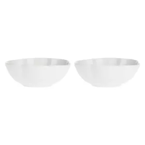 Set of 2 Large Round Bowls La Porcellana Bianca Villadeifiori P000200923 White 23 cm