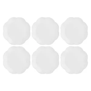 Set of 6 Salad Plates LA PORCELLANA BIANCA Villadeifiori P000200003 White 23 cm