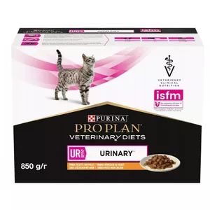 Wet cat food Purina Pro Plan Veterinary Diets UR St/Ox Chicken pouch 10 x 85 g, veterinary urinary support