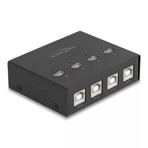 DeLOCK USB 2.0 переключатель 4 ПК на 4 устройства Черный 0.48 Gbit/s
