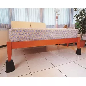 Adjustable bed/chair leg extension Aston 820110 — adjustable height 150 mm, set of 4, black, non-slip base, max load 120 kg