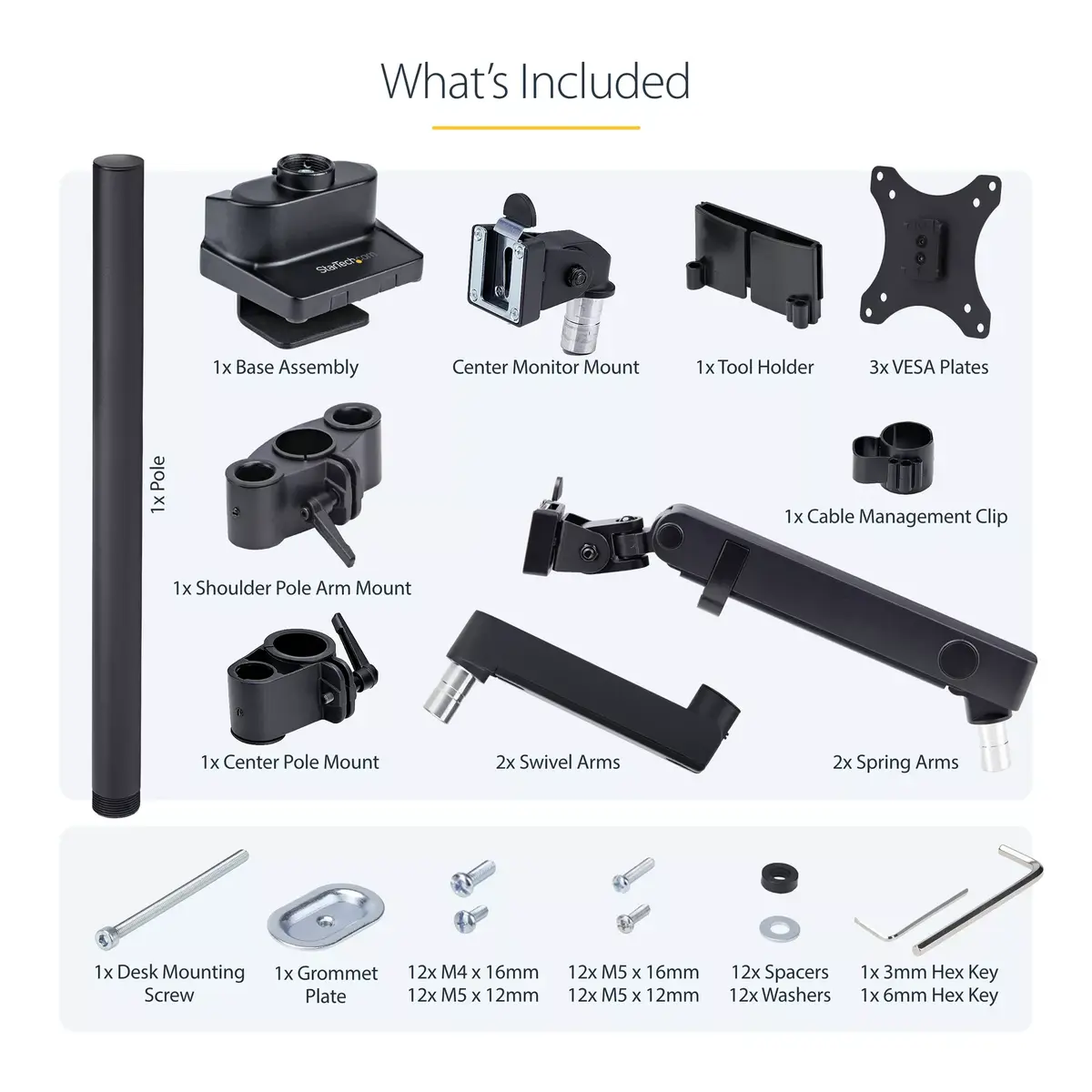 Крепление для трех мониторов StarTech.com 3MP2AG-MONITOR-ARM Photo 10
