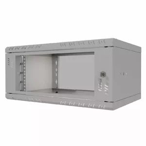 Шкаф-стойка Stalflex S-RC19-4U-350GG 19" 4U глубина 350 мм с стеклянной передней дверцей, серый