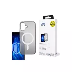 Protective phone case 3MK Frosty MagCase White for Apple iPhone 16 — slim magnetic cover, durable protection