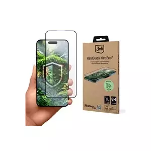 Закалённое защитное стекло 3MK HardGlass Max Eco для iPhone 15 Pro — твёрдость 9H
