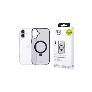 Чехол 3MK Smoke для iPhone 16 Plus с MagSafe — прозрачная дымчатая задняя панель и встроенная подставка, совместимая с MagSafe