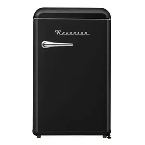 Fridge & Freezer Ravanson LKK-120RB freestanding 120 L (106 L fridge + 12 L top freezer), black, reversible door, LED light