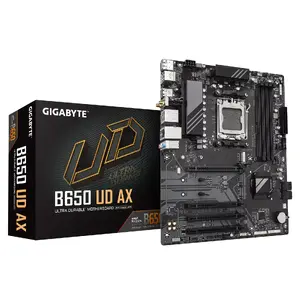Материнская плата GIGABYTE B650 UD AX ATX, чипсет AMD B650, Socket AM5, DDR5, 4× DIMM до 256 ГБ, 3× M.2, Wi‑Fi 6, 7.1 аудио