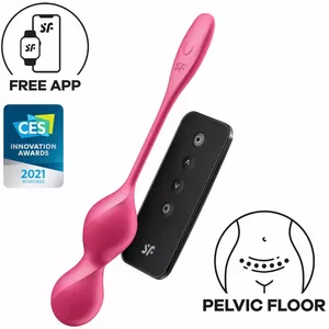 Vibrating Kegel Balls Satisfyer Silicone Pink