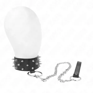 Necklace with leash KINK Model 5 adjustable 36–43 cm, silver studs