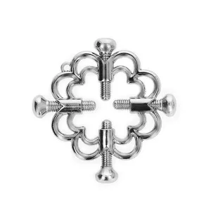 KINK D-240986 Adjustable Pressure Metal Nipple Clamps with Flower Design