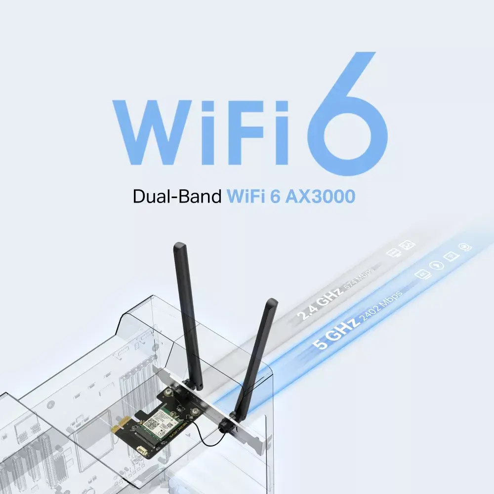 Mercusys AX3000 Wi-Fi 6 Bluetooth 5.2 PCIe адаптер Photo 3