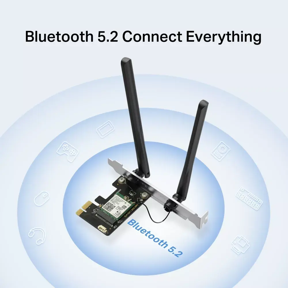 Mercusys AX3000 Wi-Fi 6 Bluetooth 5.2 PCIe адаптер Photo 5