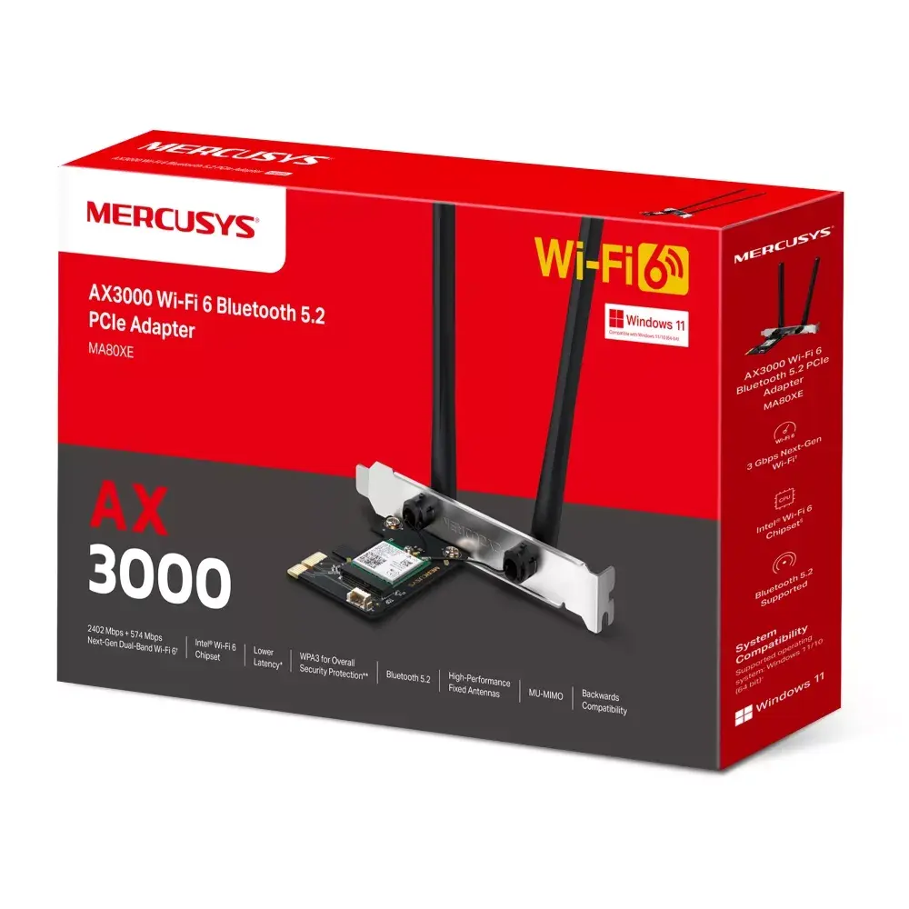 Mercusys AX3000 Wi-Fi 6 Bluetooth 5.2 PCIe адаптер Photo 6