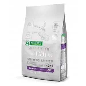 Сухой корм для собак nature’s protection Superior Care White Dogs без зерна Junior с лососем 1,5 кг — 26% белка, 15% жира