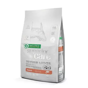 Sausais suņu barība nature’s protection Superior Care White Dogs Grain Free Junior Small 10 kg — lasis, bez graudaugiem, 25% olbaltumvielu, 15% tauku