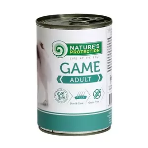 Консервы для собак nature’s protection Adult Game — 400 г, полноценный рацион для взрослых с олениной, без злаков и сои