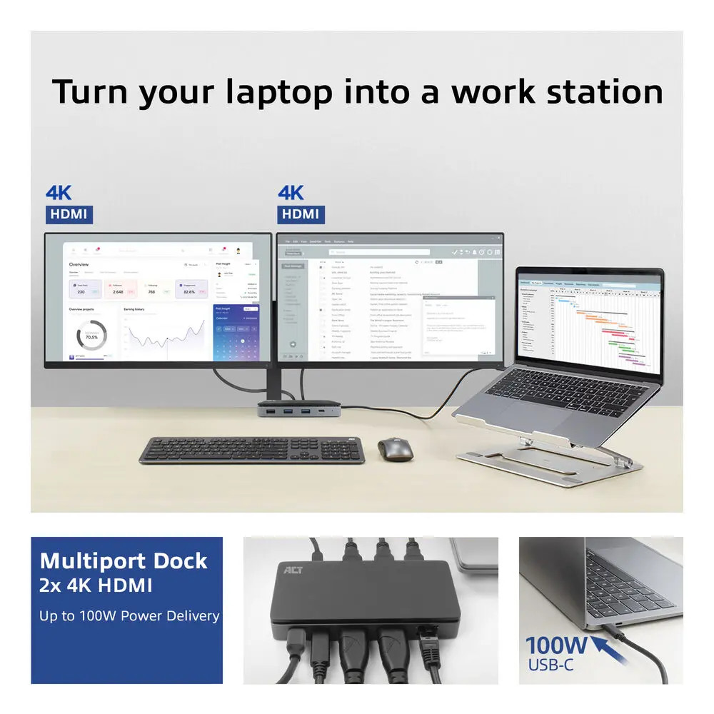 Док-станция ACT AC7093 USB-C 4K MST Photo 8