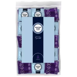 Condoms mister size pack of 100 — nominal width 69 mm, lubricant, teat-ended, single-use