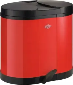 Waste bin Wesco Ökosammler Beta Red 20 L, model 112747, steel construction, pedal opening