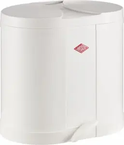 Wesco waste bin Ökosammler Beta White 112751 — household pedal bin, white, compact design