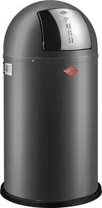 Atkritumu tvertne Wesco Kickmaster Soft Graphite Matt 112769 — pedāļu tērauda spainis, 20–25 l