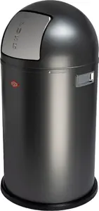 Atkritumu tvertne Wesco Pushboy 50 l, grafīta matēta, ar push-open vāku