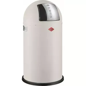 Atkritumu tvertne Wesco Pushboy 50 l balta matēta — 50 litru tilpums, push-top vāks