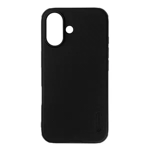 Protective phone case Nillkin Super Frosted Shield Pro for iPhone 16 — black, hard-shell, slim, raised edges