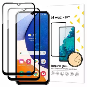 Aizsargstikls Wozinsky - Wozinsky 2x Full Glue rūdīts stikls Samsung Galaxy A14 5G / A14 9H Full Screen rūdīts stikls ar melnu rāmi 