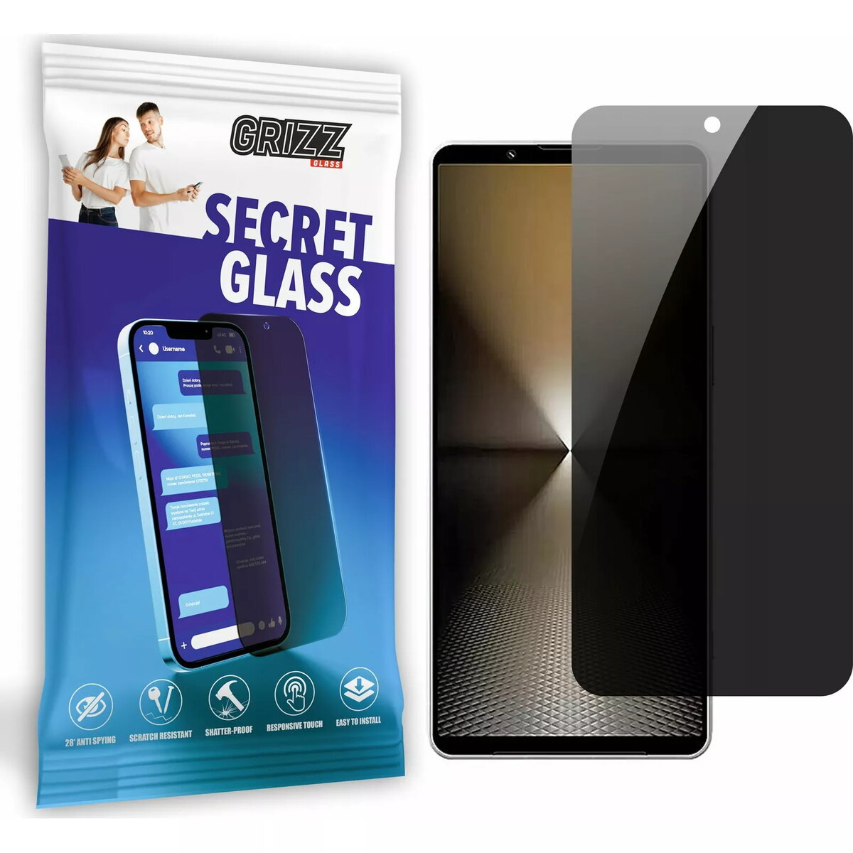 Aizsargstikls ar privātuma pārklājumu GrizzGlass SecretGlass