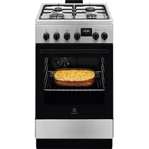 Gāzes plīts Electrolux LKK540232X 50 cm, nerūsējošais tērauds, gāzes virsma ar elektrisko cepeškrāsni, energoefektivitātes klase A