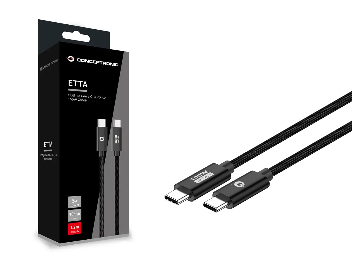 Conceptronic ETTA02B12 USB 3.2 Gen 2 C-C Cable Photo 3