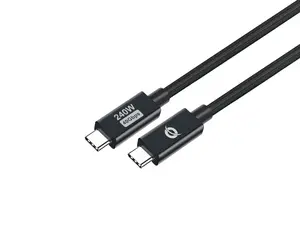 Кабель Conceptronic ETTA04B12 USB 4.0 Gen 3 Type-C to Type-C с поддержкой PD 3.1 240W 48V 5A 40Gbps E-Mark черный