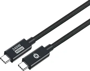 Conceptronic ETTA04B12 USB 4.0 Gen 3 Type-C to Type-C Cable with PD 3.1 240W 48V 5A 40Gbps E-Mark Black