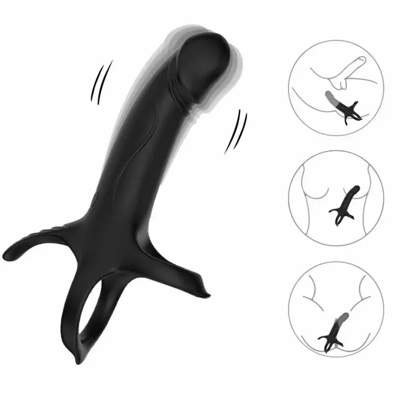 Penis Attachment ARMONY DILDO WITH RING & VIBRATOR BLACK D-241563 Photo 4