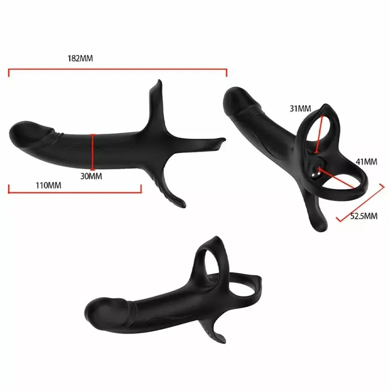 Penis Attachment ARMONY DILDO WITH RING & VIBRATOR BLACK D-241563 Photo 8