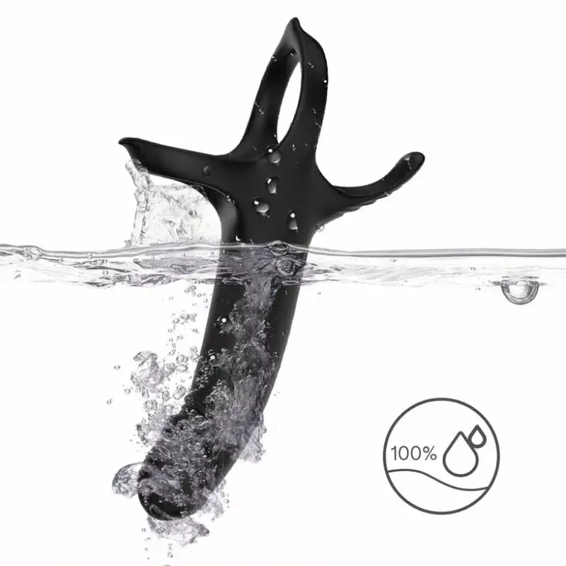 Penis Attachment ARMONY DILDO WITH RING & VIBRATOR BLACK D-241563 Photo 9