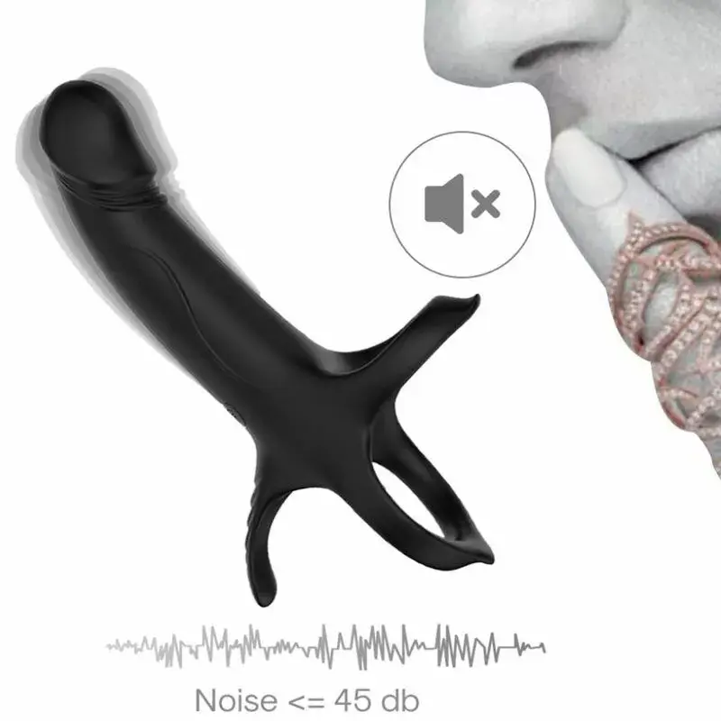 Penis Attachment ARMONY DILDO WITH RING & VIBRATOR BLACK D-241563 Photo 12