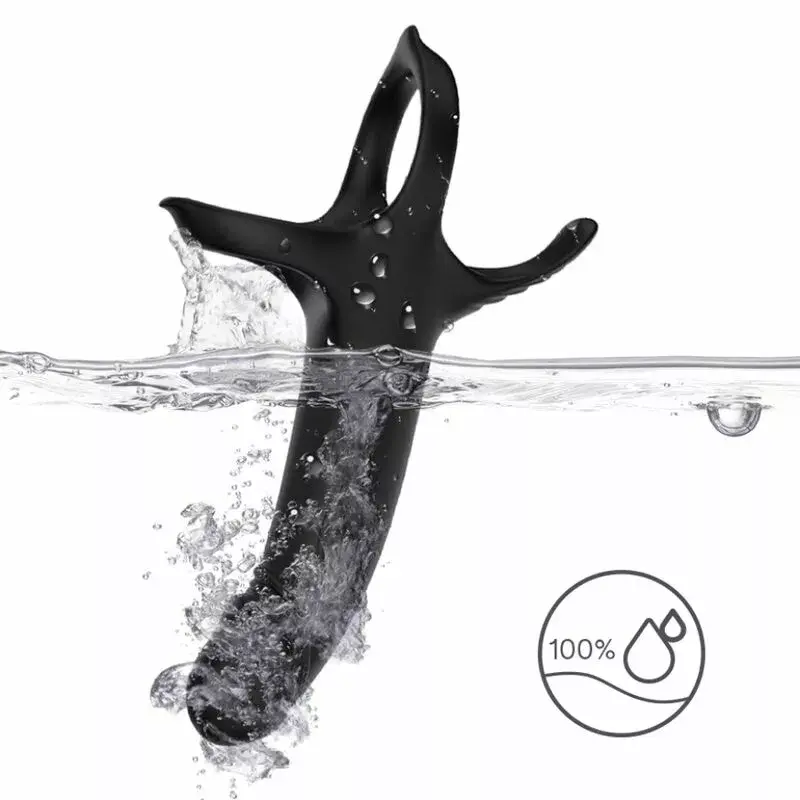 Penis Attachment ARMONY DILDO WITH RING & VIBRATOR BLACK D-241563 Photo 13