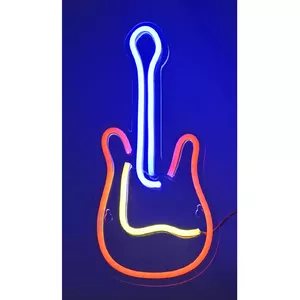 LED neon sign ActiveJet AJE-NEON GUITAR multicolour USB 5V, 240×176×20 mm, surfaced mount