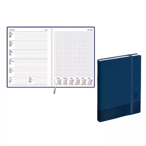Planner balta eko Planner EKO Quadro soft 2026 A5 artificial leather blue