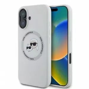 Phone case Karl Lagerfeld Liquid Silicone K&CH Heads MagSafe for iPhone 16, beige