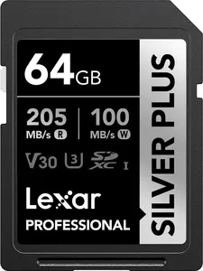 Флеш-память Lexar 64ГБ UHS-I SDXC Professional SILVER PLUS