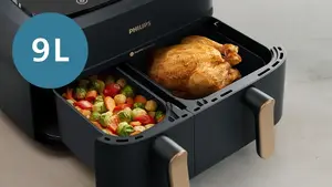 9 L capacity for up to 1.5 kg of Brussels sprouts